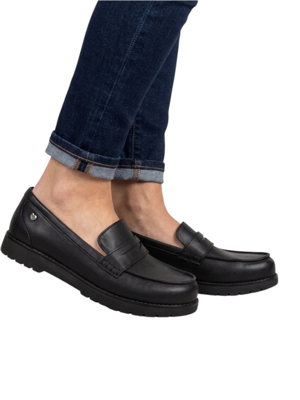 Skechers BOBS Black Chill Lugs Classy Cruiser Penny Loafers